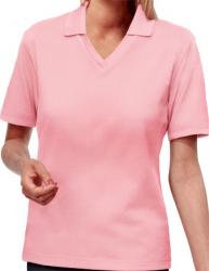 LADIES V-NECK EASY CARE PIQUE POLO