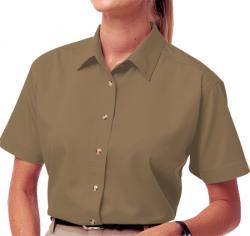 Ladies' Short Sleeve Treated Twill