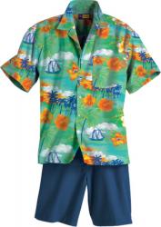 UNISEX TROPICAL PRINT CAMP SHIRT